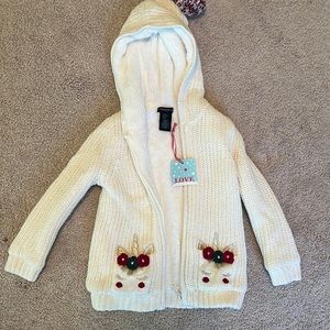 Zippered sweater with unicorn pockets